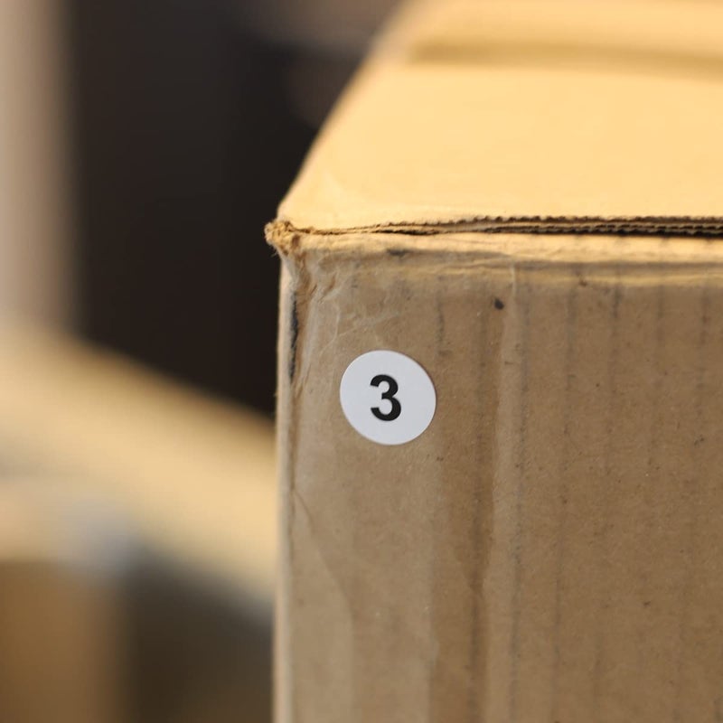 InStockLabels.com White with Black Number 3 Circle Dot Stickers, 3/4 Inch Round, 500 Labels on a Roll - Image 3